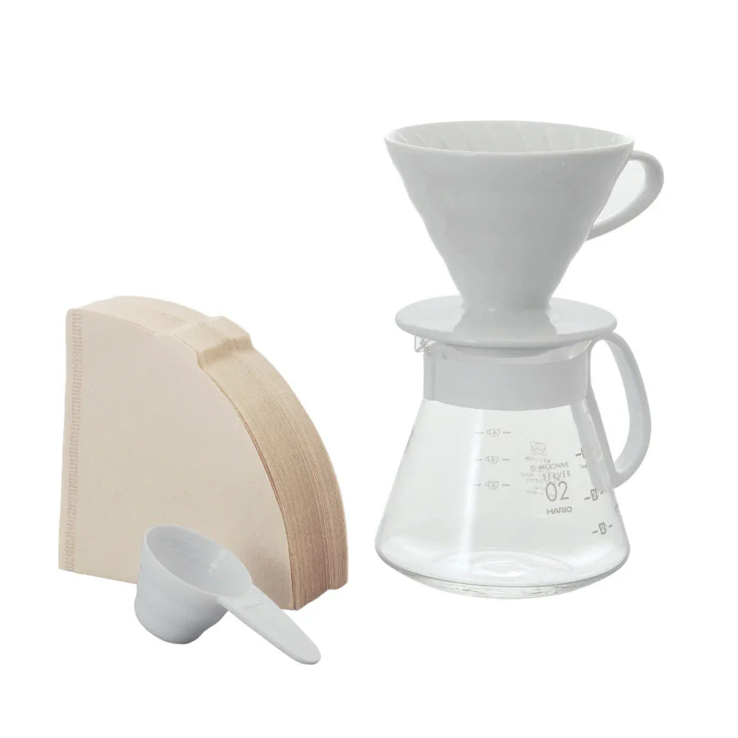 Hario - V60-02 Ceramic Dripper Set (White)