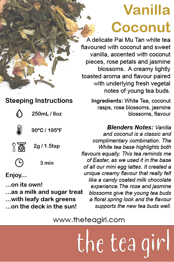 The Tea Girl - Vanilla Coconut White Tea - Image 3